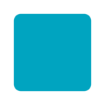 A solid, bright blue square with rounded corners centered on a light gray background.